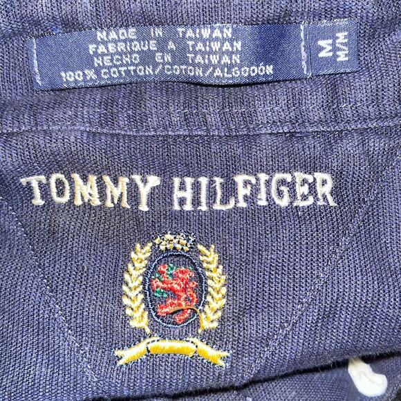 Tommy Hilfiger Navy Blue Crest Logo Button-Down Shirt Men’s Size Medium - Picture 5 of 7